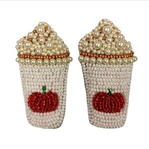 EUC Allie Beads Pumpkin Spice Latte earrings